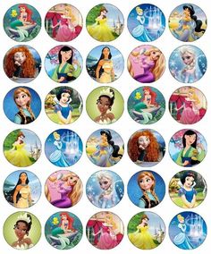 the disney princesses are all different colors and sizes