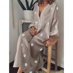 Descriptionï¼?/strong>FashionSierra - Polka dot summer dress Casual loose long sleeve bohemian maxi dress Women v neck boho beach dresses robe vintage femme Length (cm) Bust Size (cm) Waist Size (cm) Sleeve (cm) Hip Size(cm) XS - - - - - S 140 100 - - - M 141 104 - - - L 142 108 - - - XL 143 112 - - - XXL - - - - - 3XL - - - - - "Size measured by ourselves, sometimes has some errors, but always within 3cm." Receiving Time = Processing time (3-7 days) + Shipping time (12-40 days) Bohemian Print Dress, Polka Dot Summer Dresses, Plus Size Bohemian, Boho Print Dress, Boho Plus Size, Sukienki Plus Size, Plus Size Summer Dresses, Boho Dresses Long, Boho Beach Dress