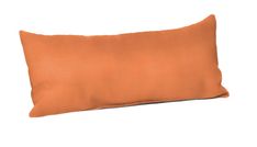 an orange pillow is shown on a white background and it has a black border around the edge