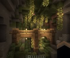 a screenshot of an underground tunnel in minecraft