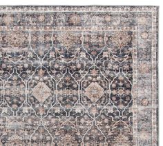 an antique rug with many different colors and patterns on the carpet is shown in this image