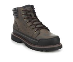 Steel toe provides safety on toughest jobs, Padded tongue, collar and memory foam insole provide added comfort, Engineered leather upper, Durable upper construction built to last, A built-in arch to provide support for the foot, Rugged traction outsole | Men's EDDIE BAUER Journeyman Work Boot in Chocolate Size 9 Work Boot, Work Boots, Eddie Bauer, Size 13, Memory Foam, Leather Upper, Arch, Built In, Size 12