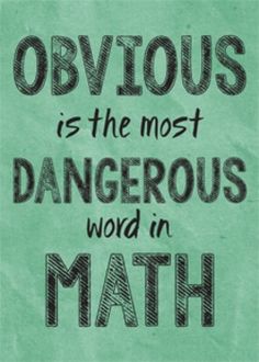 an old book with the words obvious is the most dangerous word in math on it