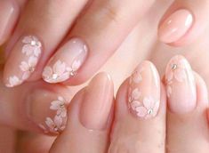 Take 25% off the original price using code CLEBLE5STAR when you buy 5 or more. Romantic pastel pink / neutral color nail wraps to elevate your outfits! Semi Transparent unique nail polish strips with a sparkly 3D gem design and delicate cherry blossom floral flowers overlay design. Good for any occasions (e.g. Christmas, holidays, New Year, date nights). Beautiful Korean & Japanese style nail wraps / nail strips / nail stickers for everyone. We offer unique and delicate nail designs at an afford Nail Art Mariage, Nailart Tutorial, Cherry Blossom Nails, Cute Spring Nails, Flower Nail Art, Short Nail Designs, Bridal Nails, Nail Designs Spring, Unique Nails