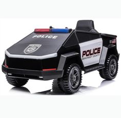 a toy police car is shown on a white background