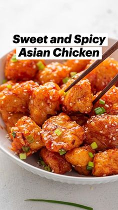 20min · 2 servings     Ingredients:  For the Tempura Batter:  • 1 cup all purpose flour  • ½ cup cornstarch  • 2 tsp baking powder  • ½ tsp salt  • 1 cup water chilled  • 2 whole egg whites  • 2 tbsp oil canola  • 1 lb. chicken tenderloins cubed  • canola oil to deep fry  For the Sweet Chili Chicken:  • 1 tbsp oil sesame or vegetable  • 1 tsp garlic minced  • ½ cup sweet chili sauce any brand  • ½ tsp crushed red pepper more or less  • 1 tbsp sesame seeds toasted  • 2 tbsp green onion chopped Spicy Asian Chicken, Sweet Chili Chicken, Sweet And Spicy Chicken, Asian Chicken Recipes, Spicy Chicken Recipes, Asian Chicken