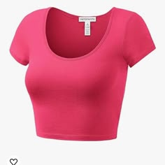 Never Worn. High Wasted Skirt, Crop Top Short Sleeve, Scoop Neck Crop Top, Pink Crop Top, Women's Shapewear, Short Sleeve Tops, Neck Crop Top, Preppy Outfits, Spandex Fabric