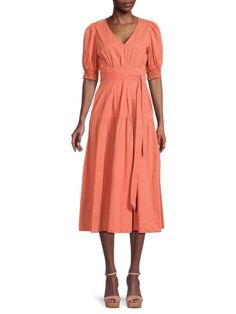 En Saison Deja Puff Sleeve Midi Dress on SALE | Saks OFF 5TH Belted Fitted Midi Dress, Fitted Belted Midi Dress, Fall Midi Dress With Belt And Short Sleeves, Spring Belted Knee-length Midi Dress, Belted V-neck Maxi Dress For Work, Belted Knee-length Midi Dress For Brunch, Belted Knee-length Midi Dress For Spring, Spring Knee-length Belted Midi Dress, Chic Belted Midi V-neck Dress