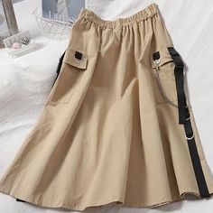 E Girl Style, Cargo Skirts, Midi Skirts Summer, Grunge Skirt, Gothic Skirt, Clothing Korean, Egirl Outfits, Urban Chic Fashion, Harajuku Outfits