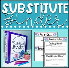 the subtitue binder is an easy way to help students learn how to use