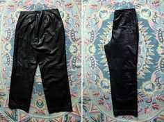 VINTAGE LEATHER High waisted leather pants with a 90s vintage flavor. Wide legged leather trousers look good on every figure. Leather is wind-proof by nature and functions as a thermal insulation (naturally regulates the body temperature). Pants like these are a great choice for fall and winter weather.  No more chills! * brand: SUPPORT * size: tag says US 18 / EUR 48 / UK 22. (NEED A DIFFERENT SIZE? Message me for the size you're looking for :) Please, check the measurements below for the prope Wide Leg Leather Pants, High Waisted Leather Pants, Leather Motorcycle Pants, Red Leather Pants, Plus Size Wide Leg, Wide Leg Pants Outfit, 1980s Women, Leg Pants Outfit, Motorcycle Pants