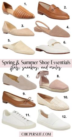 The best cute summer shoes for women and cute spring shoes for women right now! If you’re looking to add some new neutral summer mules, white summer sneakers, summer loafers, spring shoes for work, summer flats or more into your wardrobe, have a look at these beautiful shoes. These include casual summer shoes 2021 trends, spring shoes 2021 trends, casual spring shoes, summer shoes flat and spring shoes women. You'll love them! #summershoes #springshoes #loafers #mules #sneakers #summershoes2021 Women’s Spring Shoes, Spring Non-slip Flat Sandals, White Summer Sneakers, Comfortable Sand-colored Sandals For Vacation, Casual Spring Shoes, Summer Sand-colored Sandals For Vacation, Summer Shoes 2024, Summer Work Shoes, Spring Shoes For Women