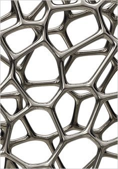 an image of some kind of metal structure that looks like hexagonal meshwork