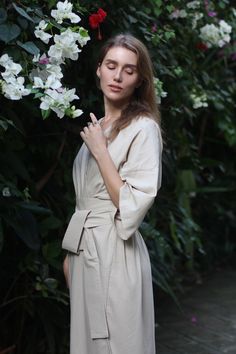 Soft linen beige dress. To buy this kimono check my brand store on etsy. Or join instagram @i.am.in.pure Chic Cotton Wrap Dress, Midi Length, Beige Midi Dress With Tie Waist For Daywear, Oversized Chic Linen Dress For Spring, Beige Spring Dress With Kimono Sleeves, Beige Long Midi Dress For Daywear, Beige Wrap Maxi Dress For Spring, Beige Midi Dress For Day Out, Beige Long Midi Dress For Day Out, Spring Loungewear Dress With Kimono Sleeves