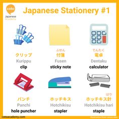 the japanese stationery 1 poster shows different types of stationery and how to use them