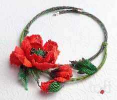 This Red Poppy necklace has designed and made by myself. It a beautiful nature-inspired floral design. Japanese seed beads and silver closures were used for production. Handmade Red Flower Beaded Necklaces, Handmade Red Beaded Flower Necklaces, Red Flower-shaped Beaded Necklace For Gift, Red Flower-shaped Beaded Necklaces For Gifts, Red Flower-shaped Beads For Gifts, Unique Red Multi-strand Beaded Necklace, Luxury Hand-strung Red Beaded Necklace, Floral Choker, Luxury Red Hand-strung Beaded Necklaces