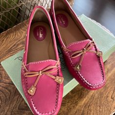 Clarks Brand Bright Pink Mocs/Loafer/Boat Shoe Nwot Size 7 Casual Pink Slip-on Moccasins, Pink Casual Loafers With Leather Sole, Casual Pink Loafers With Leather Sole, Casual Pink Leather Loafers, Casual Pink Almond Toe Loafers, Driving Moccasins, Shoes Pink, Boat Shoe, Womens Clarks