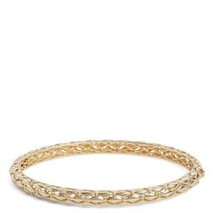 Experience gold in its boldest form with our Toscano polished bangle bracelet in 14k yellow gold. Handcrafted by Italian artisans, every meticulous detail provides depth and plays off the light to captivate in any setting. This bracelet is bold enough to stand on its own but looks incredible stacked with your favorites as well. If you’re looking for a beautiful, versatile and reliable piece built for a lifetime of love, you can’t go wrong with Toscano. 14k Yellow Gold Tarnish-resistant Bangle, Gold-tone Bangle Bracelet With Polished Finish, Formal Flexible Yellow Gold Cuff Bracelet, Flexible Yellow Gold Bangle Bracelets, Yellow Gold Flexible Bangle Bracelet, Stackable Yellow Gold Bracelet, Timeless Gold Bangle Bracelet With Diamond Cut, Classic Yellow Gold Bangle With Oyster Detail, Tarnish Resistant 14k Yellow Gold Bangle