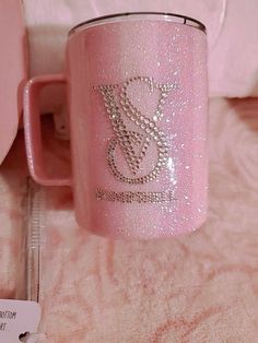 Rhinestone Victoria Secret, Vs Pink Aesthetic, Pink Mug, Diy Aesthetic, Pink Lifestyle, Pretty Pink Princess, Pink Coffee