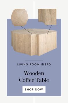 the wooden coffee table is shown with instructions to make it look like it has been made from