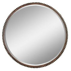 a round mirror on a white background