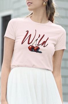 Wild Cherry T-shirt, Summer Cherry Shirt, Cottagecore Fruit Tshirt, Cherry Graphic Tee, Botanical Garden Tshirt, Cherries Shirt Cherry Print - Etsy Casual Crew Neck Top With Plants Print, Pink Graphic Tee With Plant Print, Pink Graphic Tee With Plants Print, Pink Crew Neck Top With Plant Print, Trendy Crew Neck Shirt With Plant Print, Trendy Cotton Tops With Plant Print, Casual Pink T-shirt With Plant Print, Trendy Crew Neck Tops With Plants Print, Casual Short Sleeve Tops With Plant Print