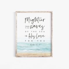 a framed print with the bible verse, and watercolor background