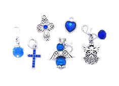 Something Blue Charms - Perfect Pendants Plus Silver Jewelry With Dangling Charms For Wedding, Blue Jewelry With Dangling Charms For Jewelry Making, Blue Sterling Silver Charms For Jewelry Making, Blue Jewelry With Removable Charms As A Gift, Blue Jewelry With Removable Charms For Gift, Nickel Free Blue Charms For Jewelry Making, Blue Charms With Lobster Clasp For Jewelry Making, Blue Pendant Jewelry With Dangling Charms, Personalized Blue Dangle Jewelry