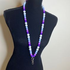 Silicone Bead Lanyard. Hand Crafted With Bpa Free 12mm Silicone Beads. These Will Hold Your Keys As Well As Your Id Badge. Purple Beaded Necklaces With 8mm Beads For Gifts, Purple Beaded Necklaces With 8mm Beads As Gift, Purple Beaded Necklace With 8mm Beads As Gift, Purple Beaded Necklaces With Round Beads, Purple Beaded Necklaces, Purple Beaded Bracelets With Large Beads, Purple Beaded Bracelet With Large Round Beads, Purple Beaded Chain Beads, Purple Beaded Necklace With Faceted Beads