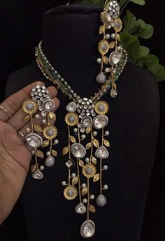 Gorgeous Punjabi 22k white gold plated Gold Necklace. Perfect Indian Jewelry for weddings and ceremonies Earring/length: 4.5 inches approx  Pair it with your favorite sari Punjabi suits and Lehengas and evening gowns High quality and craftsmanship. If you have any questions, please contact us. White Designer Jewelry With 17 Jewels, Designer White Jewelry With 17 Jewels, Designer Silver Dangle Jewelry, Silver Plated Bridal Necklace For Party, Silver Plated Necklaces For Wedding, Silver Plated Necklace For Wedding, White Plated Wedding Jewelry, Silver Kundan Necklace In Temple Jewelry Style, Silver Kundan Necklace With 17 Jewels For Reception