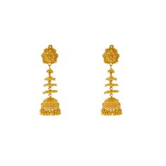 Adorn yourself with the elegance of Indian gold traditional jewelry by wearing these exquisite 22k gold Jhumki earrings by Virani Jewelers. Meticulously crafted with excellence, these gold Jhumki earrings are a true masterpiece of fine jewelry. Indulge in the opulence of 22k gold and elevate your ensemble with these stunning Jhumkas, perfect for any occasion.Features• 22k yellow gold• Beaded details• FiligreeNecklace Specifications:• Minimum Width - 1 millimeter• Maximum Width - 14 millimeters• Jhumki Earrings, Traditional Jewelry, 22k Gold, Fine Jewelry, Yellow Gold, Yellow, Gold