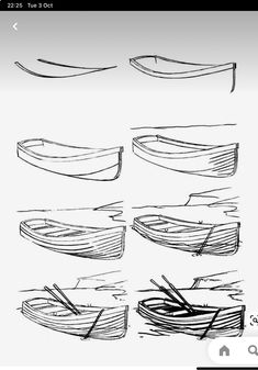 several different types of boats are shown in this drawing tool screen grab the image above to see how it looks like