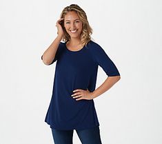 Where will you wear this? Where won't you wear this is the better question. Soft and flattering with a relaxed bottom, this essential tunic won't see much closet time. From Susan Graver. Comfortable Solid Color Versatile Tops, Casual Stretch Tunic For Fall, Casual Fall Tunic, Casual Stretch Tunic, Comfortable Tops For Everyday Spring Wear, Casual Stretch Tunic For Spring, Big Belly, Susan Graver, Knit Tunic