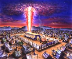 an artist's rendering of a burning object in the middle of a desert town