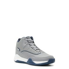 Storm the court and make a statement with these AND1 Streetball High-Top Basketball Sneakers for Men. These bold and stylish sneakers are designed for performance to help you play the game on the blacktop or hardwood and let your skills shine. The lace-up design is great for finding an adjustable, secure and comfortable fitperfect for when youre on or off the court. Size: medium.  Color: Gray.  Gender: male.  Age Group: adult. Gray High-top Basketball Shoes For Training, Fade-resistant Lace-up Gray Basketball Shoes, Gray High-top Fade-resistant Basketball Shoes, Gray Mid-top Basketball Shoes With Rubber Sole, Gray Fade-resistant Basketball Shoes For Light Sports, Basketball Sneakers, High Top Shoes, Stylish Sneakers, Design Help