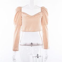 FREE SHIPPING Vintage Collar Blouse Spring Summer Puff Sleeve Top JKP3215 Beige Puff Sleeve Top For Party, Party Crop Top With Blouson Long Sleeves, Solid Long Sleeve Puff Sleeve Top For Party, Solid Color Long Sleeve Puff Sleeve Top For Party, Casual Puff Sleeve Long Sleeve Top For Party, Beige Long Sleeve Puff Sleeve Top, Casual Long Sleeve Puff Sleeve Top For Party, Fall Puff Sleeve Crop Top, Cropped Cotton Blouse For Party