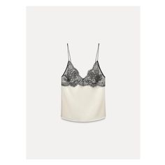 ZARA WOMAN COLLECTIONV-neck camisole with spaghetti straps. Contrast lace appliqué. Zara Moodboard, Clubbing Fits, Rush Sorority, Zara Set, Going Out Clothes, Chic Closet, Birthday 24, Lace Camisole Top, Stylish Work Attire