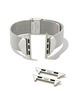 Add a timeless touch to your Apple Watch® or Samsung Galaxy Watch® with the Mia Mesh Watch Band in Silver Stainless Steel. Crafted with stainless steel mesh, this contemporary band is as versatile as it is durable. To switch up your band, simply press down on the easy release mechanism and then align each new band to the pin holes on either side of the watch. Metal Stainless Steel with Mother-of-Pearl Inlay Compatibility Compatible with Apple Watch® Series 1-10, Apple Watch® Ultra, and any Samsu Adjustable Stainless Steel Watch Bands With Polished Finish, Adjustable Stainless Steel Watch Accessories With Polished Finish, Classic Stainless Steel Bracelet Strap Watch Accessories, Classic Stainless Steel Bracelet Strap For Watch, Classic Adjustable Silver Watch Band, Adjustable Silver Watch Bands With Palladium Hardware, Silver Timeless Bracelet Strap Watch Bands, Timeless Silver Bracelet Strap Watch Band, Timeless Silver Watch Band With Bracelet Strap