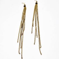 Boho 11" Very Long Duster Chain Dangle Earrings Antique Brass Hook. In great condition. Has minor signs of wear. Please see pictures for more details. Evening Latkans Drop Earrings, Long Drop Brass Linear Earrings For Party, Adjustable Chain Party Earrings, Metal Long Drop Linear Earrings With Adjustable Chain, Metal Dangle Earrings Costume Jewelry, Bronze Dangle Chandelier Earrings, Brass Earrings With Adjustable Chain For Party, Party Earrings With Adjustable Chain In Brass, Adjustable Chain Dangle Earrings For Evening