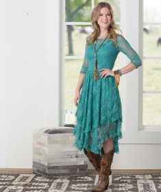 Country Dress Outfits, Dresses To Wear With Cowboy Boots, Valentine Dance, Country Western Dresses, Country Bridesmaid Dresses, Turquoise Bridesmaid, Turquoise Bridesmaid Dresses, Dresses Western