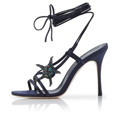 Elevate your style with Navy Blue Heels and Starfish Embellished Satin Strappy Sandals. These elegant sandals feature a stunning satin finish, charming starfish embellishment, and a comfortable strappy design. Perfect for summer events or special occasions, these sandals will make you shine wherever you go. Handcrafted US sizing. Fits true to size. Heel Height: 4" / 100 mm approx Product measurements were taken using size 8. Please note that measurements may vary by size Stunning Satin Finish: These sandals boast a luxurious navy blue satin finish, adding an elegant touch to any outfit. Starfish Embellishment: The starfish embellishment on the front strap adds a unique, beach-inspired charm, perfect for summer events. Strappy Design: With multiple delicate straps, these sandals provide a s Blue Strappy Heels, Navy Blue Heels, Pencil Heels, Navy Heels, High Heels Boots, Elegant Sandals, Party Music, Custom Boots, Sandal Shoes