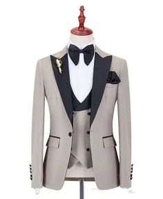 Image Type: Reference ImagesStyle: TuxedosPiece: Three-piece SuitFeature: Custom MadeFabric: Wool BlendClosure: One ButtonLapel: Peaked LapelCuff: Four-ButtonPocket: TwoSeason: Autumn/Spring WinterFigure: StandardSuit Fit: Slim FitItem Code: 439392034Category: Wedding Tuxedos table { width: 100%; border-collapse: collapse; margin: 20px 0; } table, th, td { border: 1px solid black; } th, td { padding: 8px; text-align: center; } th { background-color: #f2f2f2; } Size Chart Women's Clothing Size Ch Groomsmen Beige, Beige Groom, Custom Blazer, Wedding Best Man, Men Suits Wedding, Vest And Bow Tie, Tie Vest, Grey Man, Suits Wedding