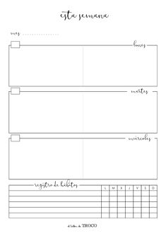 the printable planner is shown in black and white