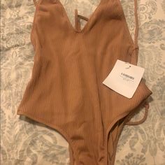 Never Worn Swimsuit One Piece From Shop Vandervort Beige Lined Swimwear For Spring, Spring Beige Lined Swimwear, Spring Beige Lined Bodysuit, Beige One-piece Bodysuit For Spring, Spring Beige One-piece Bodysuit, Beige Bodysuit For Beach In Spring, Beige One Piece, Polka Dot One Piece, Cupshe Swimsuits