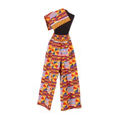 Add some African style to your closet with these Ankara Print Palazzo Pants. Available in ten styles, these colorful pants are easy to mix and match with your current wardrobe. These wide-leg pants are loose-fitting and comfortable, making it easy to wear all day long. There is a tie-strap around the waist. The hem reaches the ankle. It even comes with a matching head wrap for easy accessorizing. Just pair with a great top and you’re ready to go with a complete outfit! These pants can be worn ca Multicolor High-waisted Wide Leg Pants With Elastic Waistband, Trendy Wide Leg Harem Pants For Vacation, Casual Multicolor Cotton Wide Leg Pants, Multicolor Ankle-length Wide Leg Pants With Elastic Waistband, Casual Orange Wide Leg Harem Pants, Multicolor Wide Leg Summer Pants, Multicolor Wide-leg Pants With Elastic Waistband, Multicolor Cotton Wide Leg Harem Pants, Multicolor Cotton Wide-leg Harem Pants