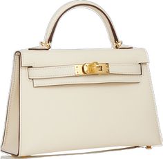 a white handbag with a gold buckle