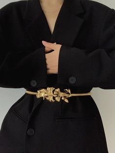 Leaf Fashion Belt Gold Metal Chain Belt - Etsy Metal Belts, Leaf Fashion, Metal Chain Belt, Gold Chain Belt, Black Peacoat, Belt Gold, Hip Belt, Gold Belt, Bow Belt