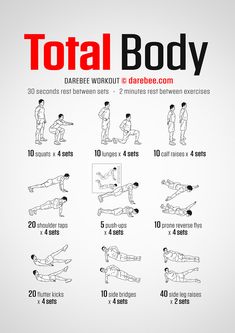 the total body workout poster shows how to do it