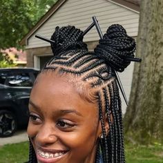 Top African Hairstyles on Instagram: "Tribal braids on a Queen ❤️❤️ #fulanibraids #slayyourbraids . . Credit @shay_braidz_317" Trabial Braid, Latest Hair Braids Cornrows, Top Braids Hairstyles, March Hairstyles, Black Woman Braids, Brandy Braids, New Braided Hairstyles, Latest Hair Braids