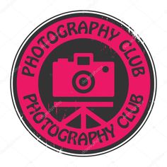 a pink and black stamp with the words photography club